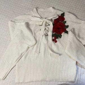 Tie front sweater